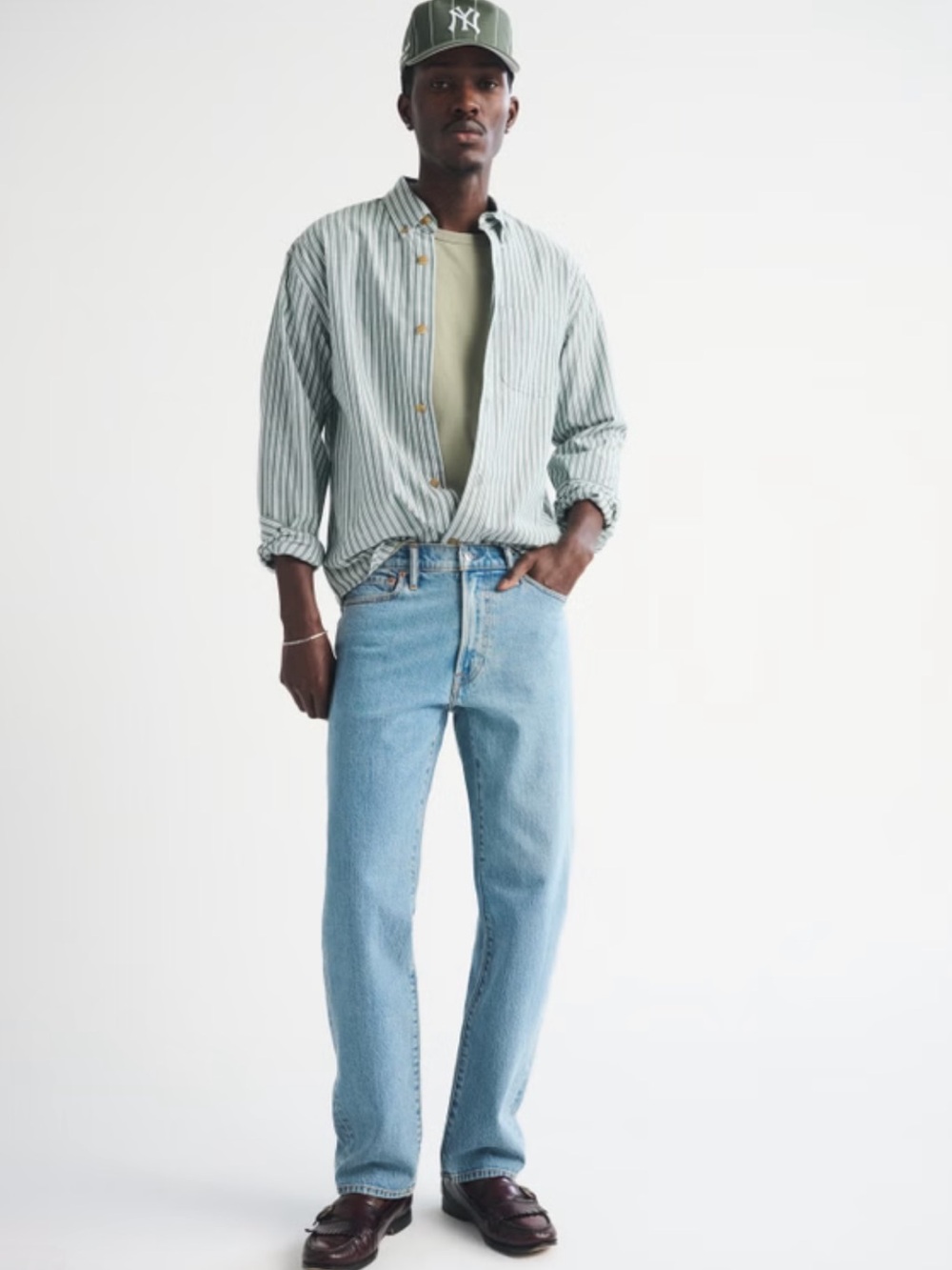 Abercrombie & Fitch Vintage Stretch Straight Men's Light Blue Jeans Sz 28W 30L